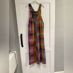 BiBi Multicolor Plaid Overalls size M